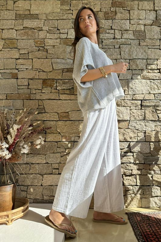 Conrad Box Cotton Knit Pearl